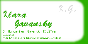 klara gavansky business card